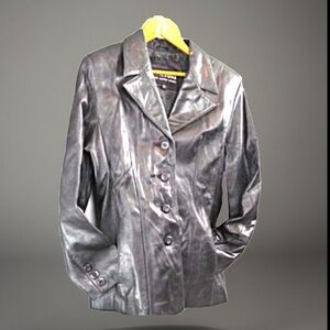 90s Black boyfriend Leather Jacket